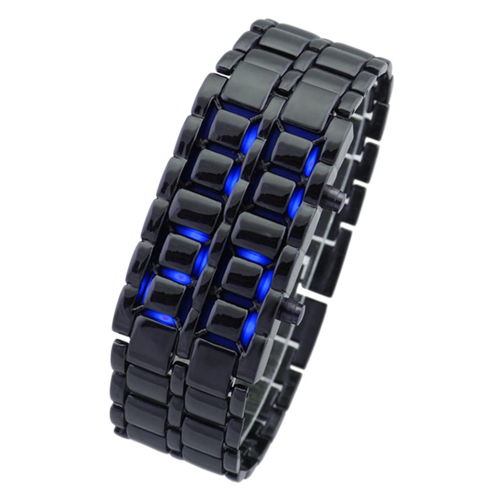 Fashion Digital Lava LED Mirror Wrist Watch Titanium Alloy Men Women Sport Watches