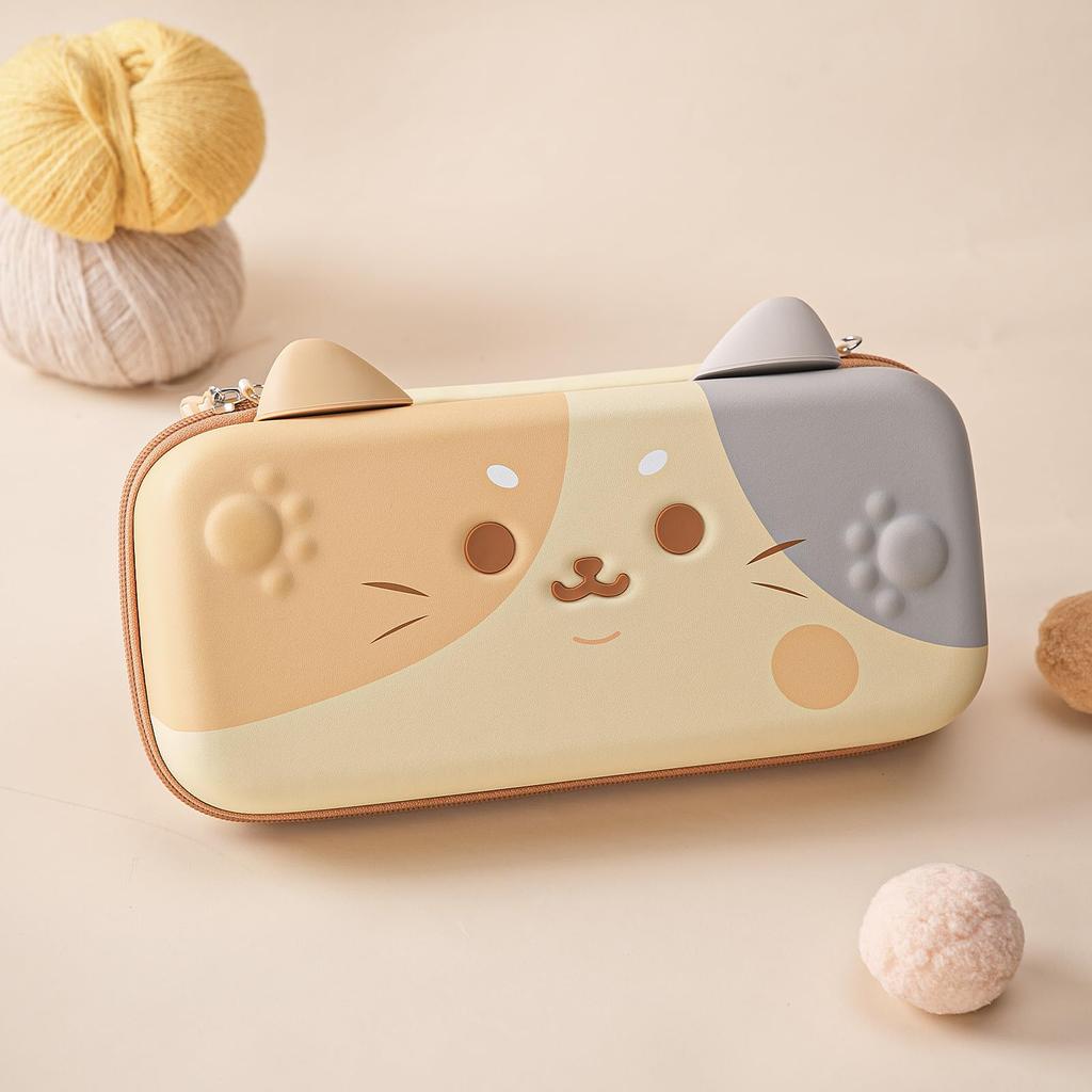 GeekShare Switch 2 Compatible with Nintendo Switch 2025 OLED Switch Storage Nintendo Switch and Earphone Full Thick Design for Birthday Cat Ear Design