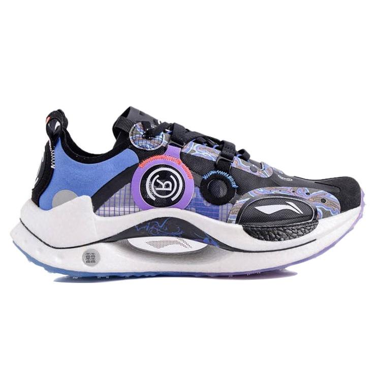 Li Ning Shadow CRC Cushioning Slip Resistant Abrasion Resistant Balance Low top Running Shoes Men's Black Purple ARHR087-1
