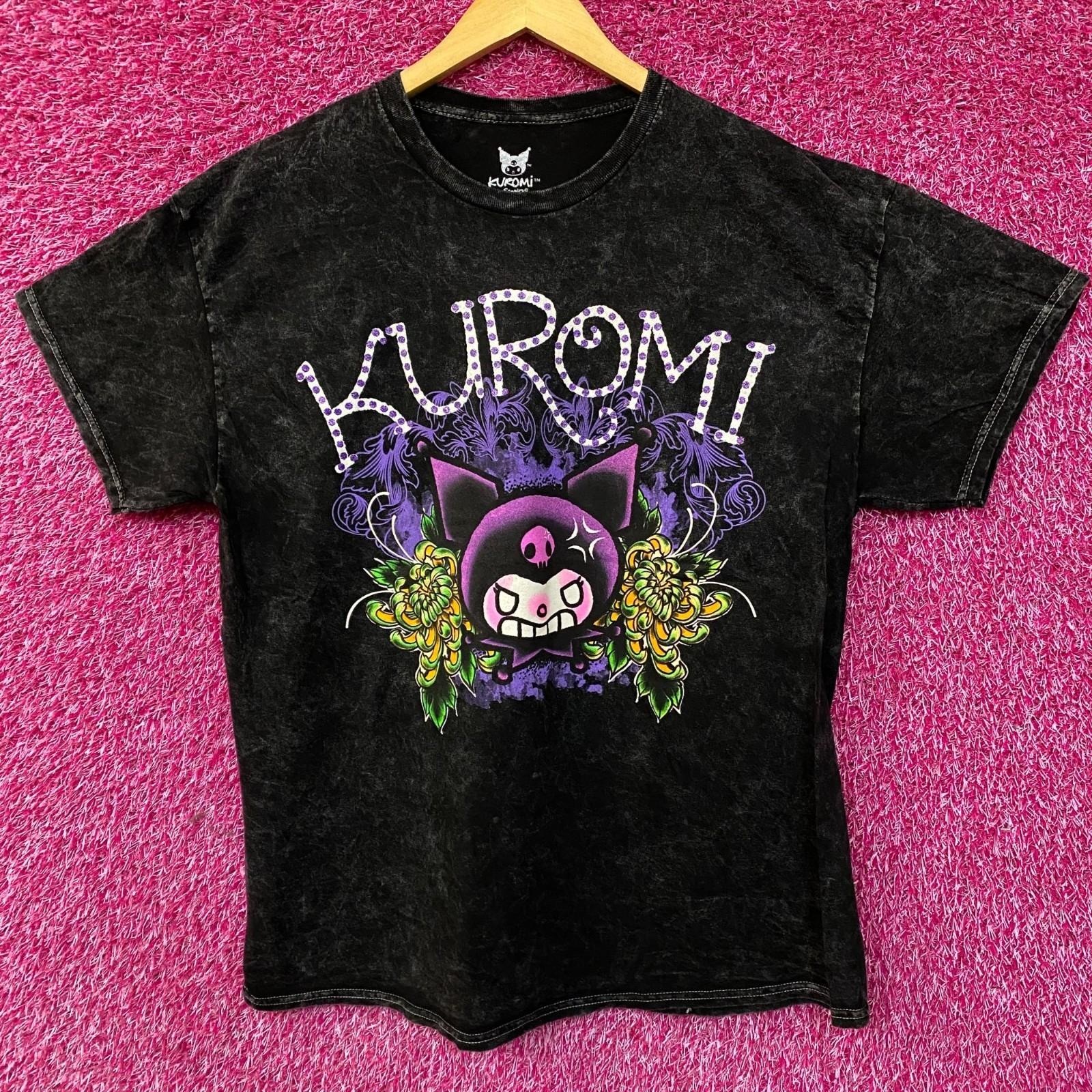 Футболка Sanrio Kuromi с тату-артом, минеральная стирка S