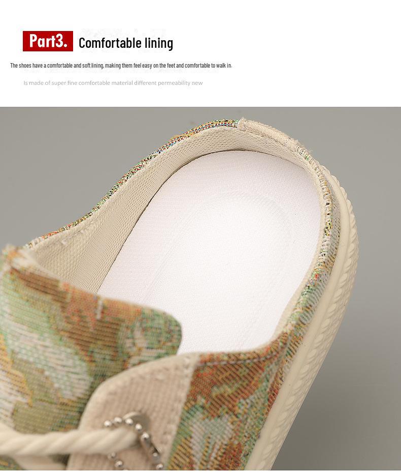 2024 Men's Summer Lightweight Printed Toe Cap Breathable Slip-On Slippers