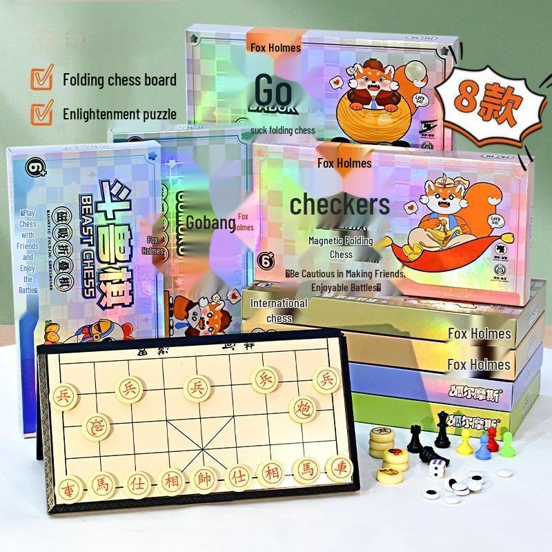 JINGRUIXIANG Magnetic Folding 3-in-1 Board Game Set