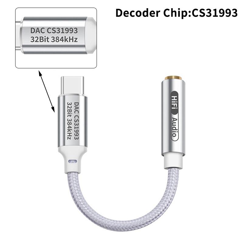 Type C To 3.5Mm Hifi Dac Headphone Amplifier Cx31993 Chip Usb C Audio Decoder Amp Adapter Dac Amplifier For Iphone 16/Android
