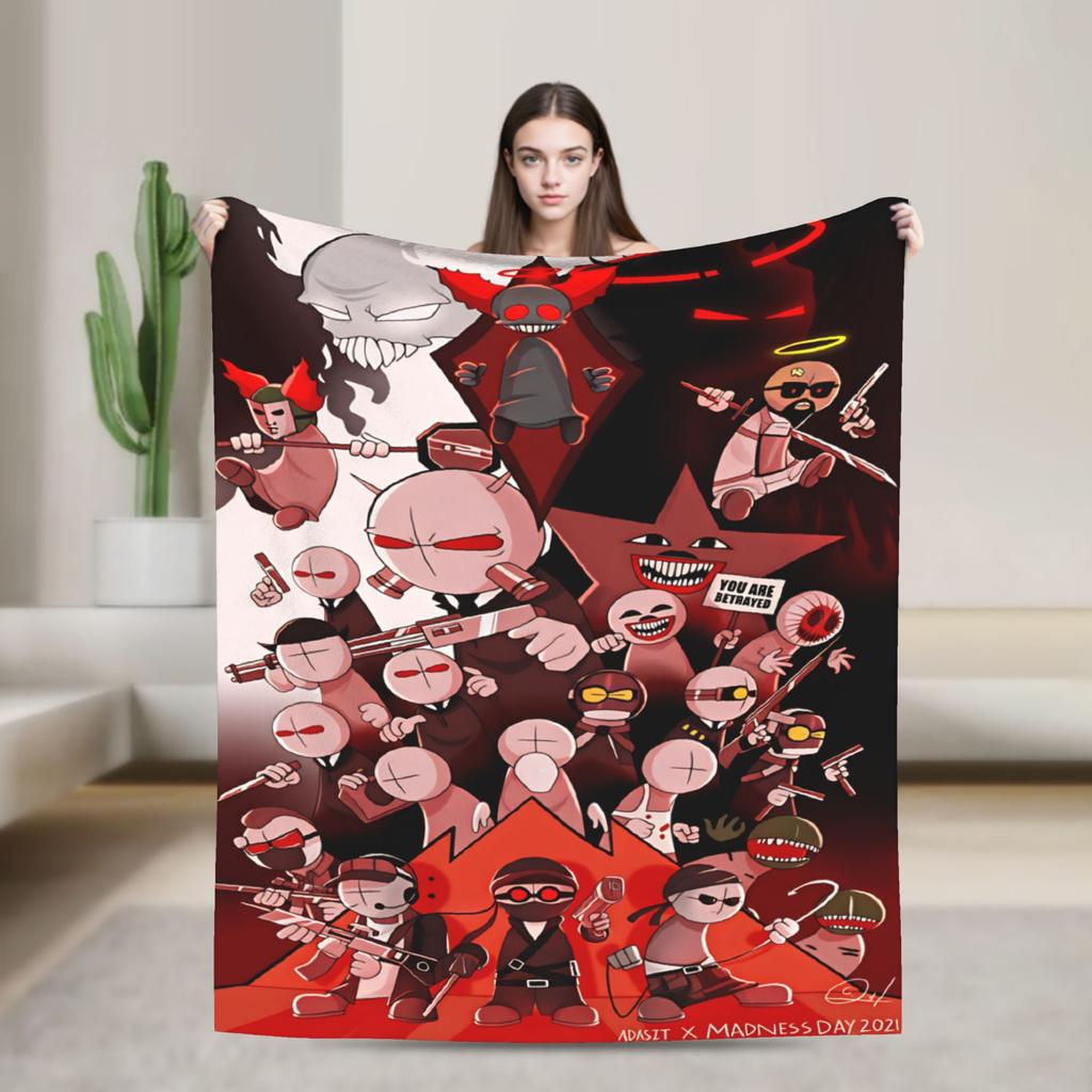MADNESS COMBAT Warm Soft Blankets Decorative Plush Throw Blanket Fashion Couch Chair Flannel Bedspread Sofa Bed Cover