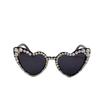 Heart-Shaped Rhinestone Sunglasses: Cute Pointed Diamond Handmade Design for Women
