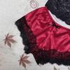 Bluelans Tall Shop 2Pcs Sexy Women See-through Lace Tube Top Bra Satin Short Pants Pajamas Set