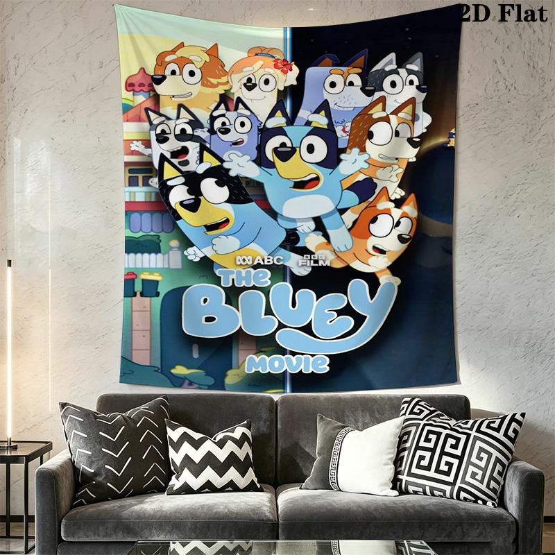 Bluey Videogame Tapestry Fashion Print Background Cloth Wall Covering Decoration Gift Home Decor