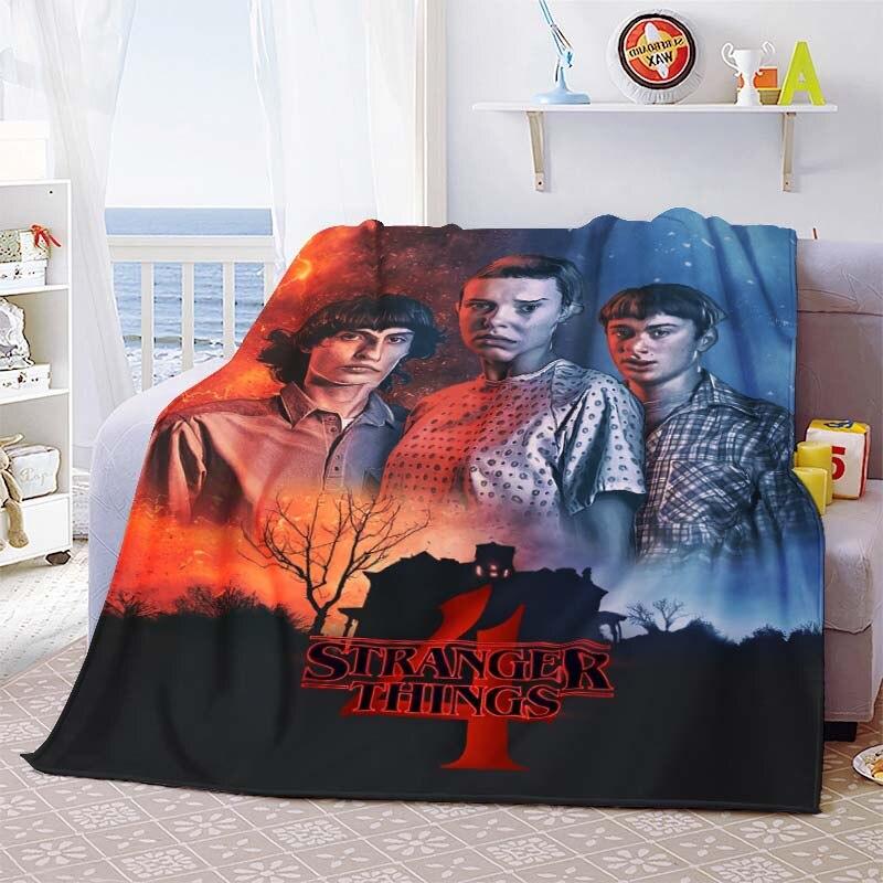 Heißer Film Stranger Things Deckenbezug Cartoon Flanelldecken für Betten Sofas Warmes Bettlaken Weiche Bettwäsche Zimmerdeko Fan-Geschenk