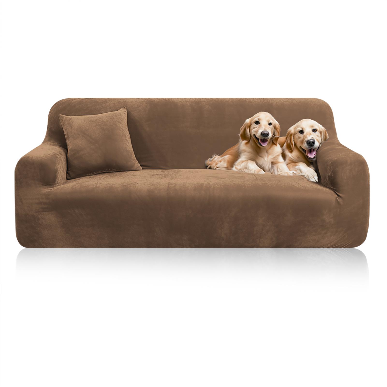 Samt Stretch Sofabezüge Für 1/2/3/4 Sofabezüge Sofa Überwürfe Möbel Schutz Weich Mit Rutschfester Elastischer Unterseite 1seat (90-140cm)