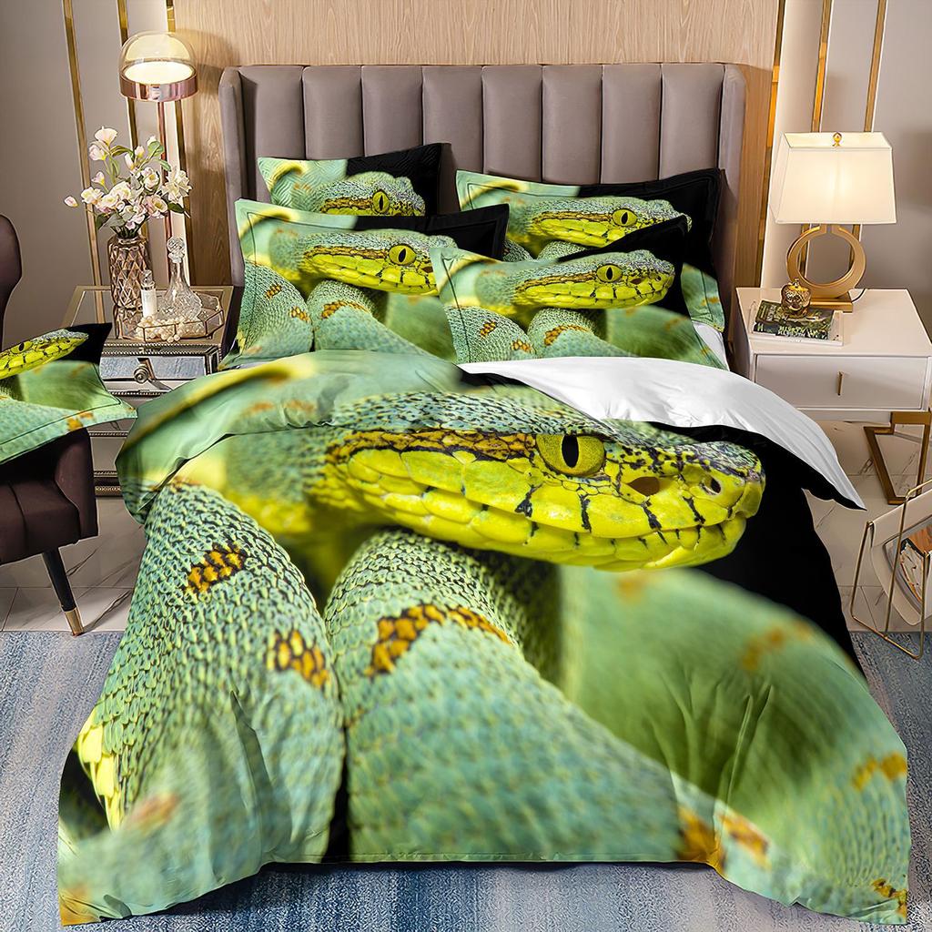 3D Digital Printing Bedding Three-Piece Set Animal Cobra Sheet Duvet Cover