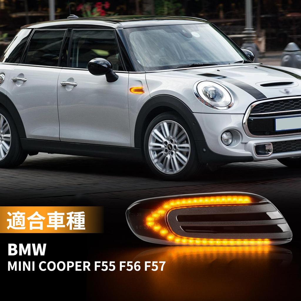 POPMOTORZ F55 F56 F57 LED Side Markers and Turn Signals for Mini and Fiber LED Flowing Smoked Mini Cooper Front Side Markers Clubman, Hardtop,