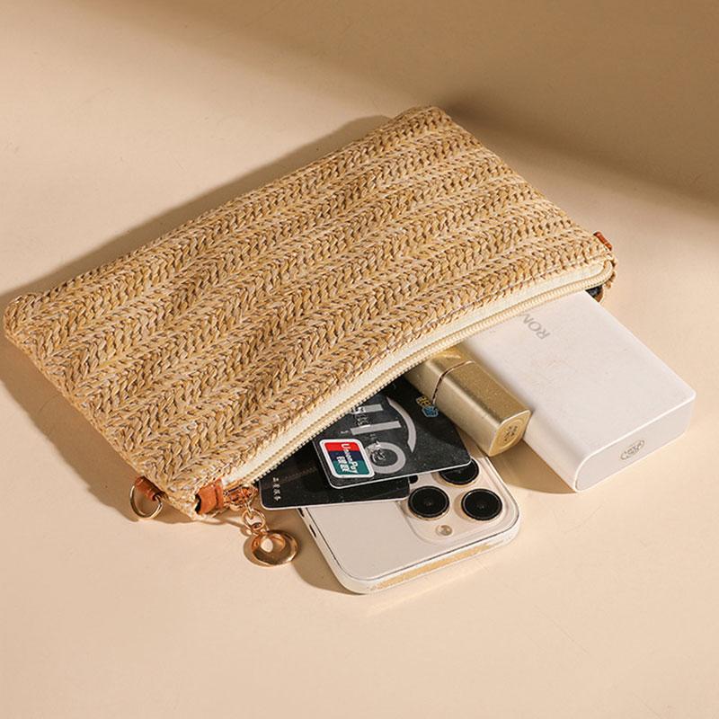 Summer Casual Chain Strap Crossbody Bags For Daily Used, Simple Design Straw Shoulder Bag For Women, Ladies Handbags Day Clutch