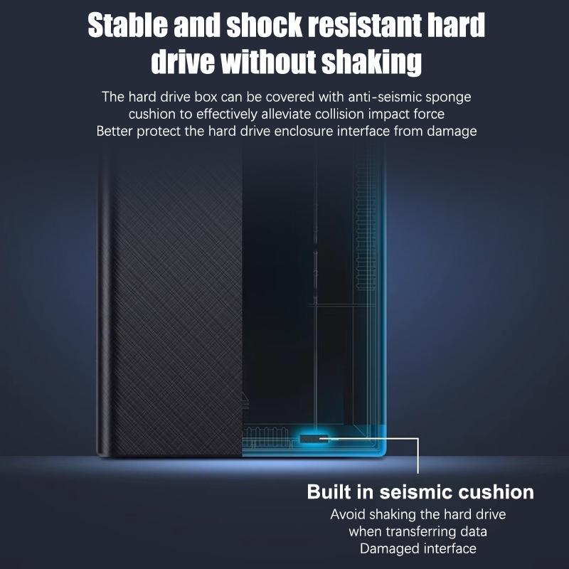 2,5-calowa obudowa na dysk twardy USB 3.1/2.0 Type C, obudowa na dysk SSD SATA, obudowa na zewnętrzny dysk twardy SSD lub HDD do notebooka