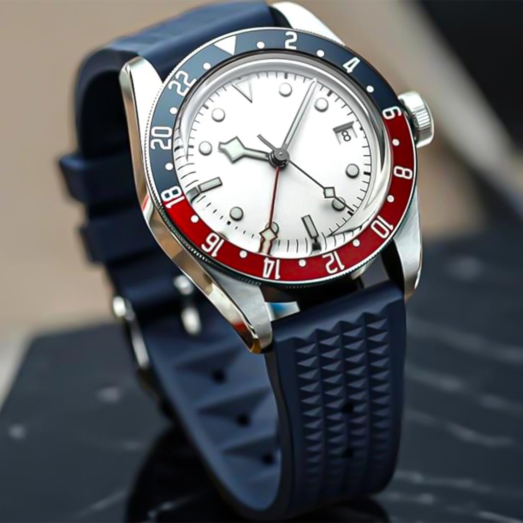 FKM Rubber Waffle Watch Strap 18mm 20mm 22mm Fluororubber Universal Diver Waterproof Comfortable Sports Fast Release Watchbands