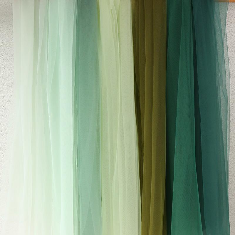 0.5m/1m/5m Green Encrypted Soft Mesh Fabric for Stage Background Decoration Wedding Decoration Curtains Mosquito Nets DIY Dress
