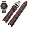 UNA Correa de Reloj de Cuero Genuino con Muesca para Calendario Perpetuo de Hombre CB0164-17E Correa de Piel de Vacuno CB0160-18A Correa de Pulsera Negra MarrónMN