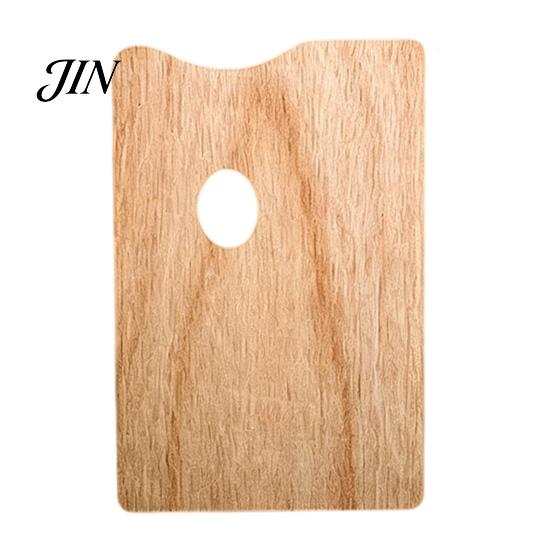 Easy To Clean Paint Palette Wooden Palette, Square Oval Shaped Artist Painting Tray with Smooth Surface Thumb Hole for Acrylic Watercolor Oil