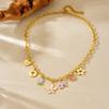 316L Stainless Steel Novel Fun Colorful Flowers High Heels Cross Star Heart Pendant Necklace Women New Trend Neck Chain