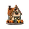 Vintage Lightup Pumpkin Cottage Halloween Lighted House with Pumpkins Autumn Miniature