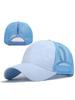 Pink Camouflage Breathable Lightweight Ponytail Baseball Cap With Mesh Back Sunshade