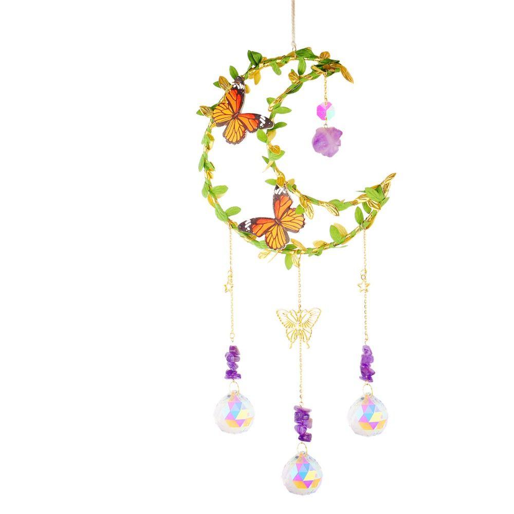 Domů Hranoly Hvězda Měsíc Motýl Duha Výrobník Závěsná ozdoba Krystaly Zvonkohra Lapač slunce