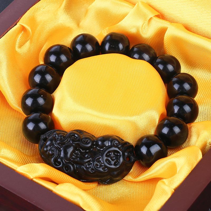 Street Stalls Offer Imitation Obsidian Pixiu Cross-Border Bracelets