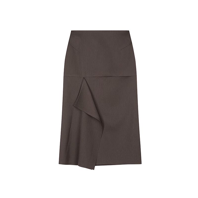 Less 2025 Spring Lamb Wool Retro Long Skirt