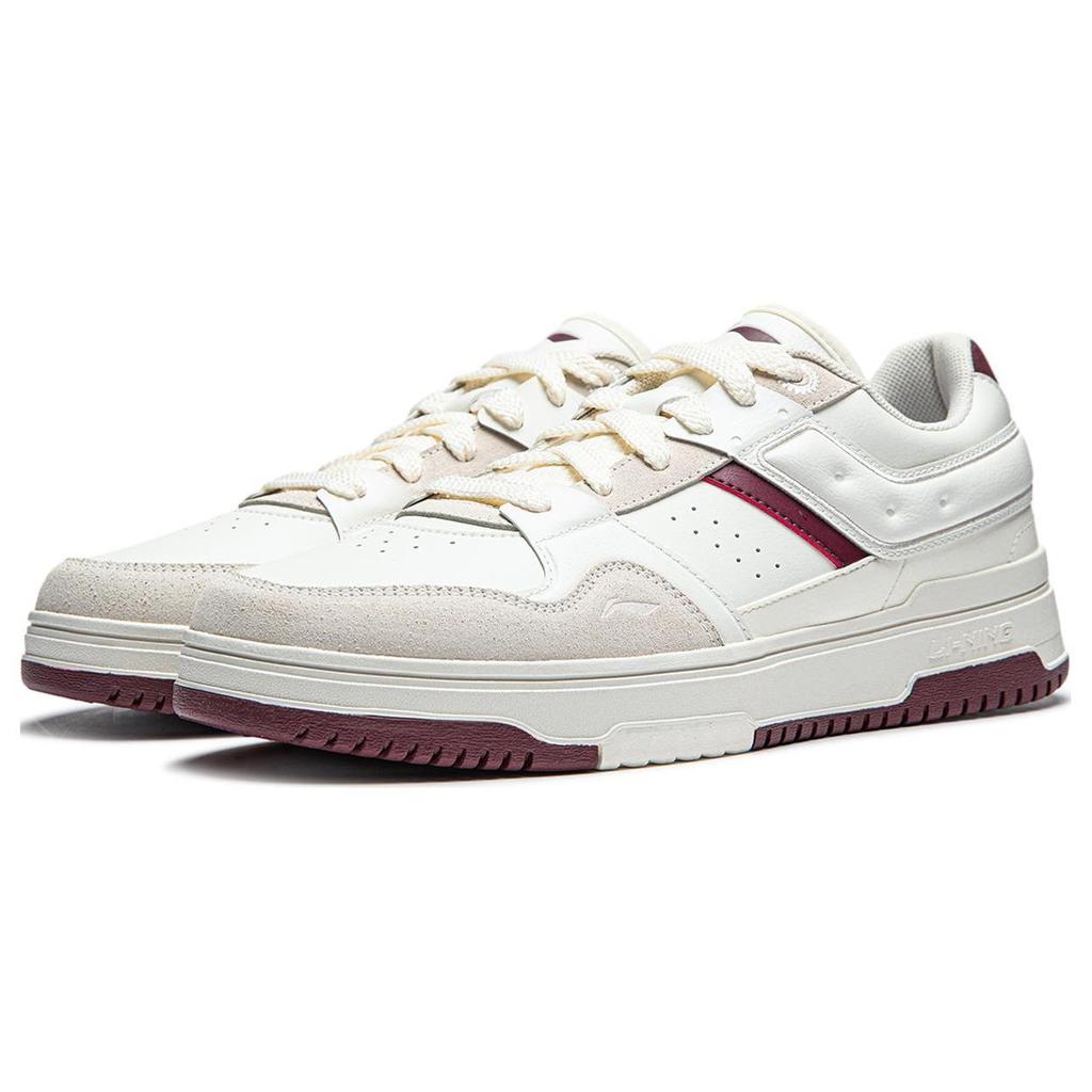 Li Ning Tianji 2.0 Slip Resistant, Abrasion Resistant, Lightweight, Breathable Low top Skateboard Shoes Men's White Red AGCU193-6