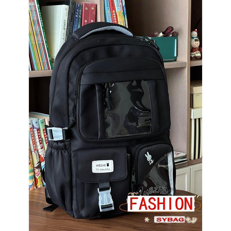 

Мультяшный рюкзак Милый мультяшный Большой вместимости Снижение нагрузки Школьный рюкзак для девочек-подростков Старшеклассниц Учеников начальной школы Рюкзак Black