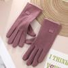 Warm Gloves Three-Line Cycling Rabbit Velvet Men'S And Women'S Fashion Cold-Proof Touch Screen Velvet Outdoor Autumn And Winter Gloves