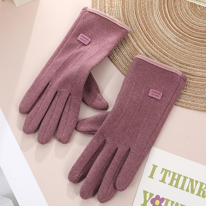 Warm Gloves Three-Line Cycling Rabbit Velvet Men'S And Women'S Fashion Cold-Proof Touch Screen Velvet Outdoor Autumn And Winter Gloves