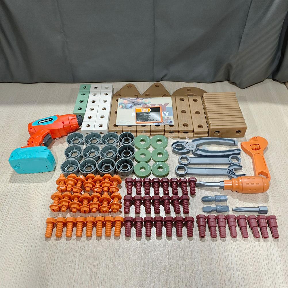 Kids Tool Set 120PCS/144PCS Toddler Tool Set With Electronic Toy Drill & Hand Tool Pretend Play Toy Gifts For Boys Girls