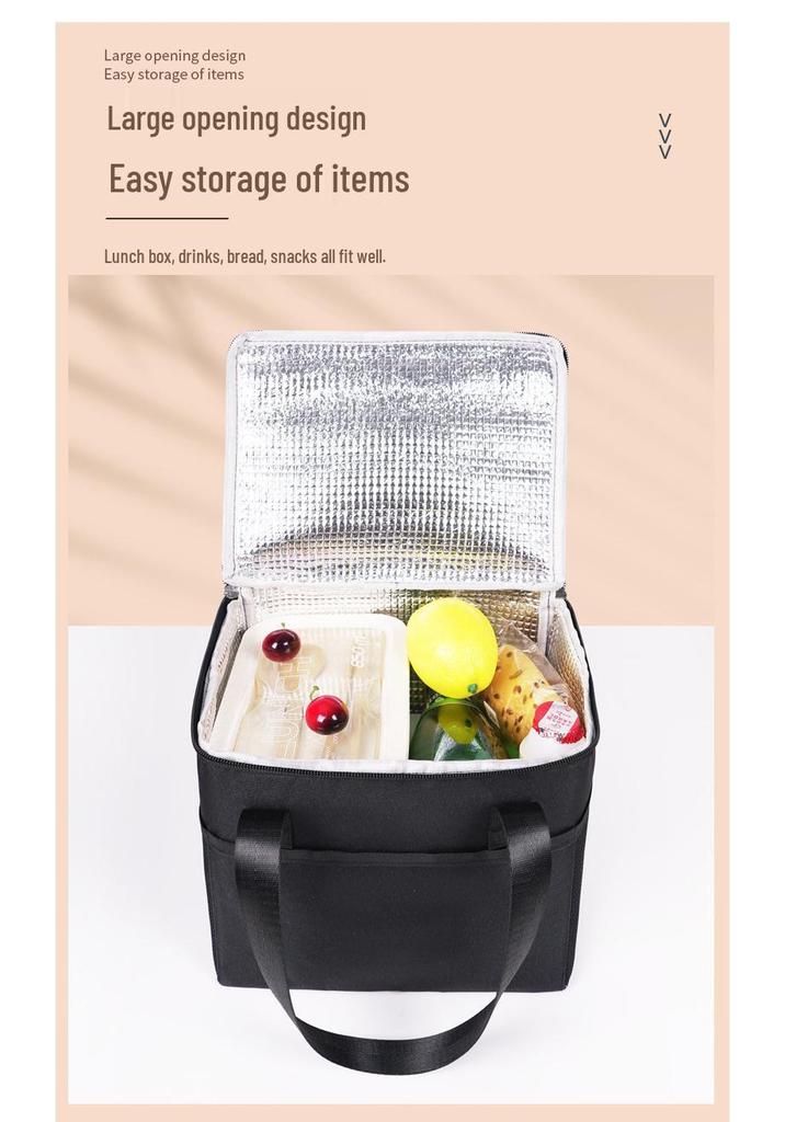 Waterproof Oxford Insulated Bento Bag - Large Capacity Picnic & Lunch Tote with Ice Pack