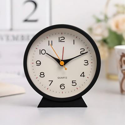 Small Battery Powered Analog Alarm Clock Lights Up On Demand With Silent No Ticking Sound