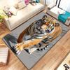 Tiger in Dynamic Walking Pose Printed Carpet | Polyester Rug, Non-Slip, Absorbent, Washable, for Bathroom, Living Room Entrance, Office, Study