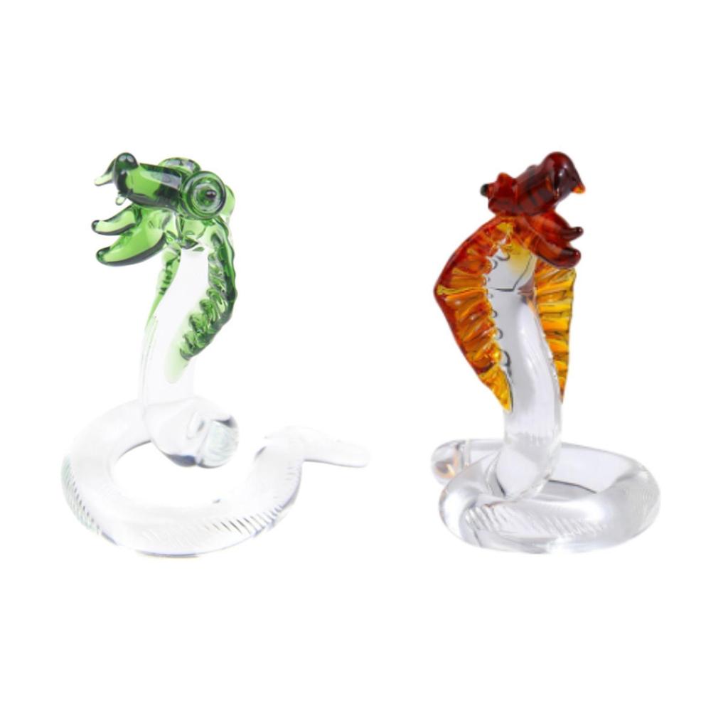 Liten ormstaty i glas, Prydnad, 2025 Kinesiska Ormens År Dekoration