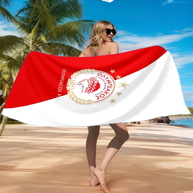 Olympiacos FC Wappen Emblem Strandtuch, Schnelltrocknend, Pflegeleicht, Geeignet für Fitness und Strandurlaub, Sport-Essential