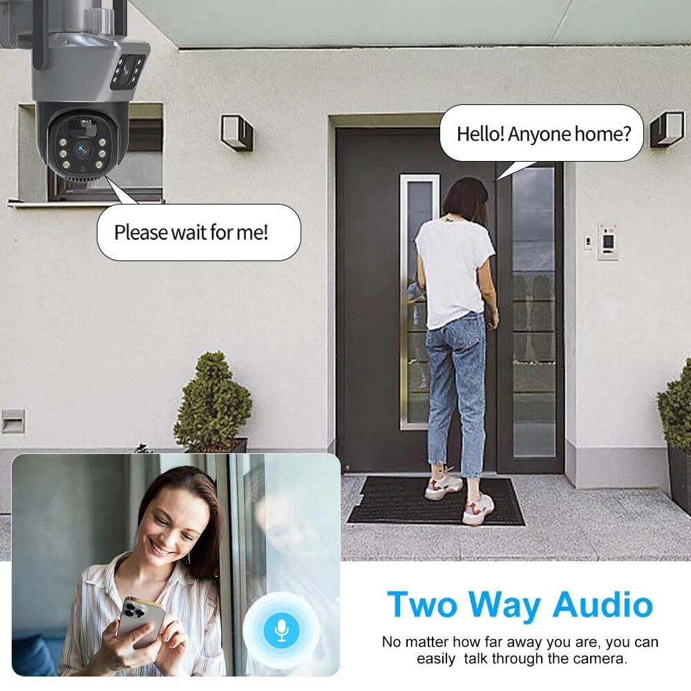 LS VISION WiFi Solar Battery Camera 4K 8MP 4G Sim Card V380 Dual Lens Dual Screen Outdoor Security Protection PTZ Cam PIR Human Detection CCTV