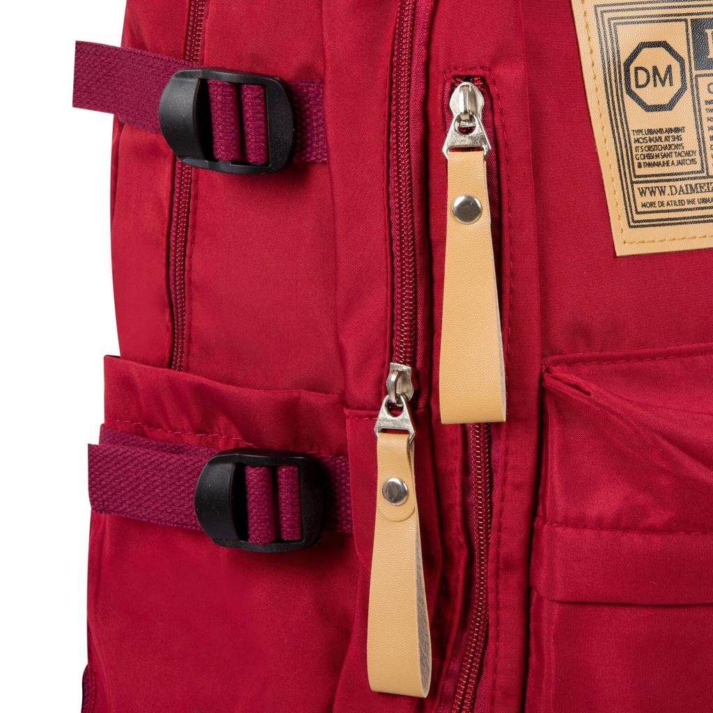 Schulrucksack für Kinder & Teenager, 22L Große Kapazität, Mehrere Taschen, Reflektierende Sicherheit, Große Reißverschlüsse, Kirschrot