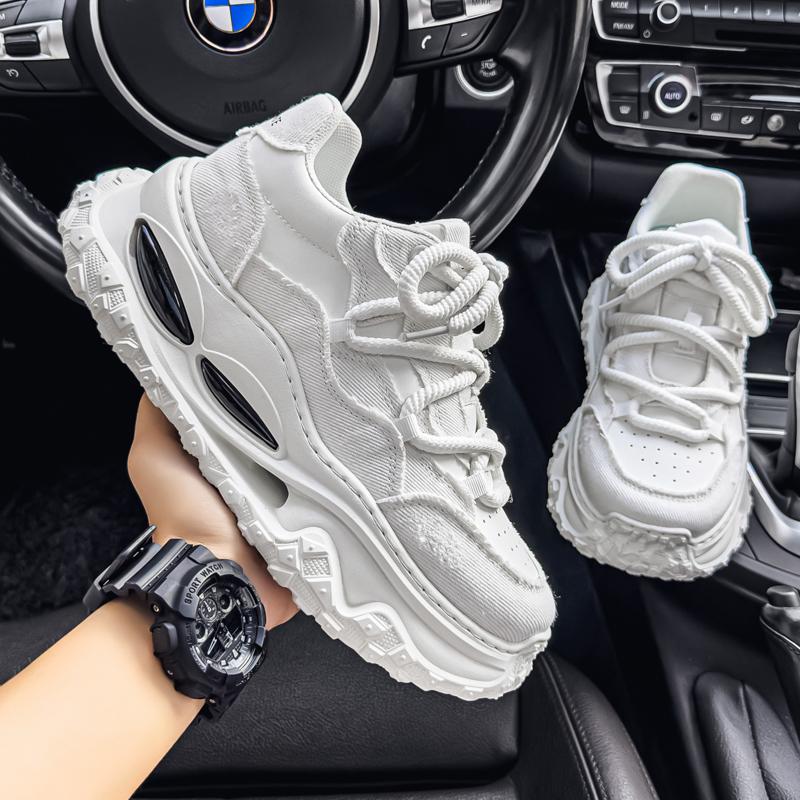 2025 New Men Colorful Shoes Trendy Fashion Versatile Thick Soled Height Raising Low Cut Breathable Casual Sports Beautiful Cosy