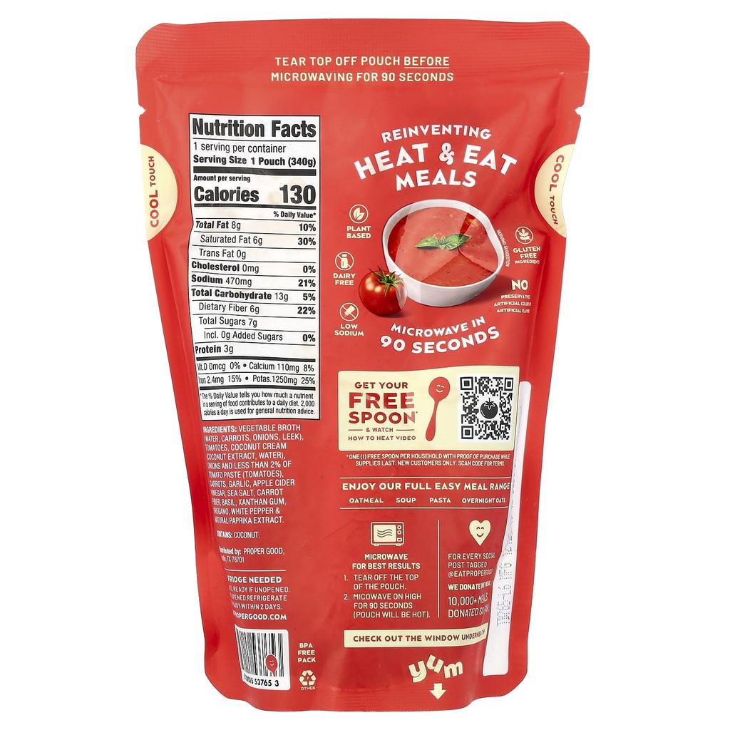 Proper Good, Tomato Basil Soup, 340g (12oz)