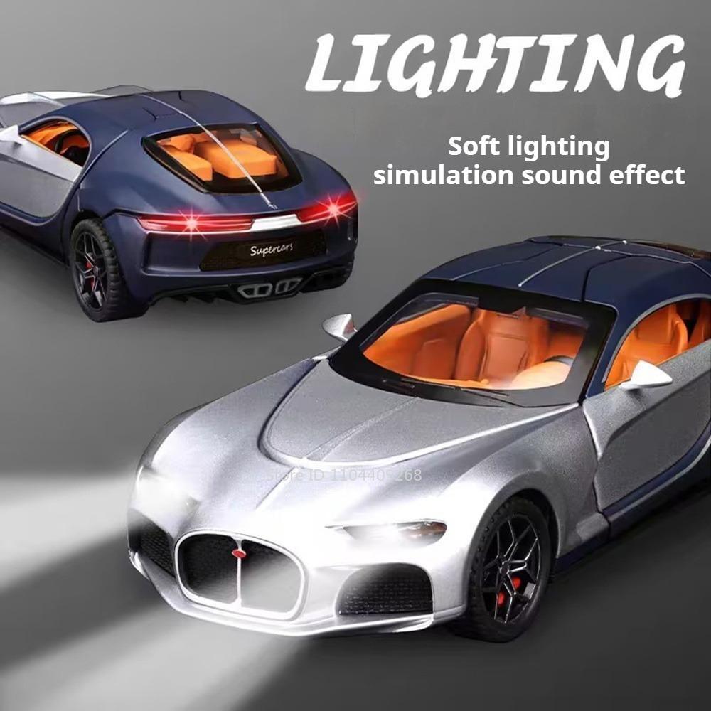 1:32 Scale Atlantic Tourbillon Car Model Toy Exquisite Interior Metal Body Rubber Tires Supercars Boys Home Decoration Gifts