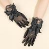 Mode Punkt Elastische Spitze Handschuhe Etikette Geburtstagsparty Tanzkleid Handschuhe Kurz Braut Hochzeit Rosa Netz Handschuhe