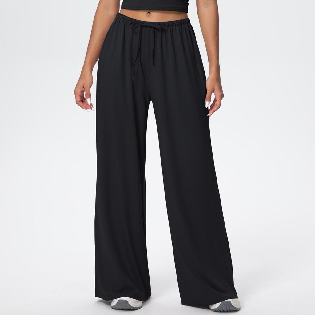 New Loose Fit Wide Leg Yoga Pants with Pockets and Elastic Drawstring