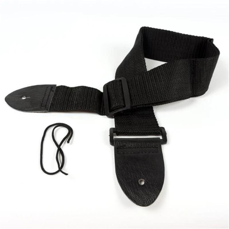 Guitar Leather Strap Adjustable Shoulder Belt For Acoustic Electric Bass Guitar Universal Guitar Parts Accessories Black