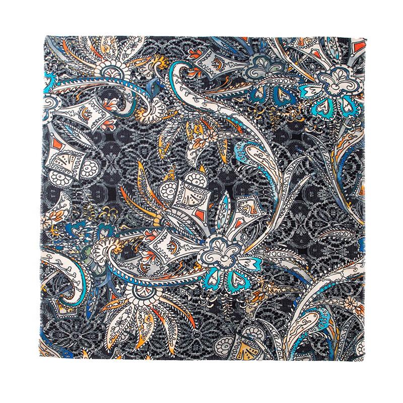 Vintage Silk Wool Paisley Scarf 70*70+1*2cm