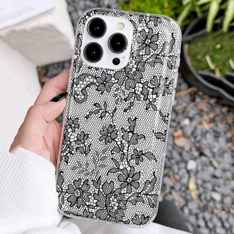 Case for Xiaomi Redmi Note 12 13 11 Pro Plus 4G 5G Romantic Lace Pattern Soft Transparent Phone Cover for Redmi 12 12C 13C Cover