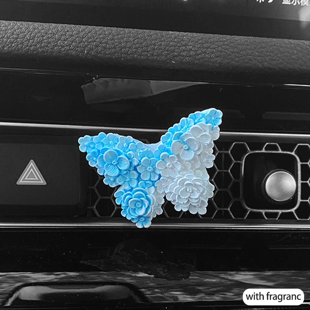 INS Tulip Car Fragrance Diffuser Stone Elegant Flower Butterfly Car Air outlet Decoration Pendant Fragrance Interior Accessories