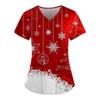 3D Snowman Print V-Neck Short Sleeve T-Shirt Women Men Casual Workwear Comfort Fit 2025