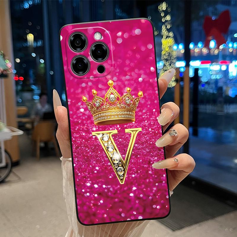 Glitter Crown Lucky Letter Pattern Shockproof Couple Phone Case For Doogee Note 58 58 Pro Casing Soft Silicone Black Cover